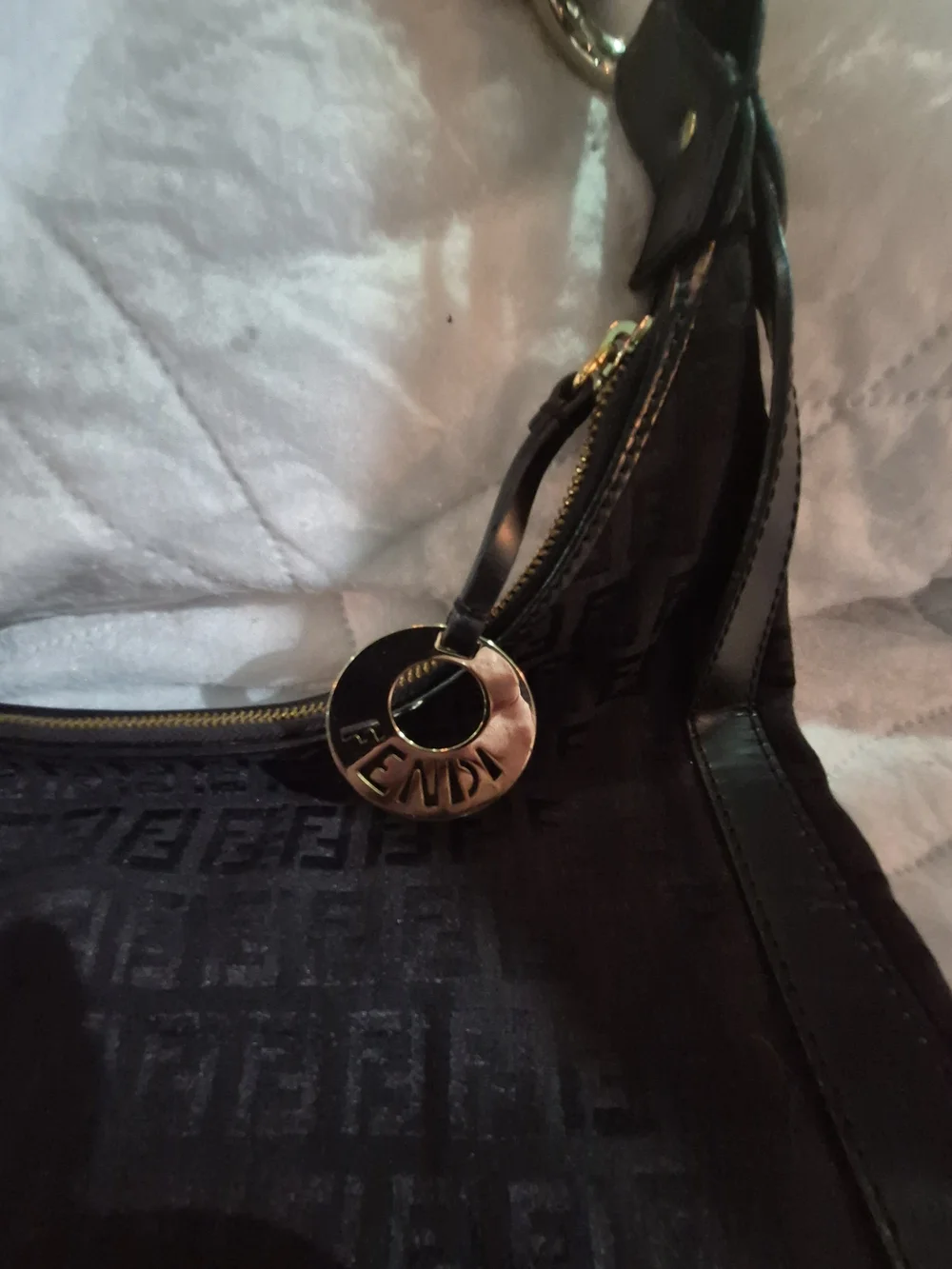 Fendi Black Zucchino Canvas Chef Hobo Bag - NWOT